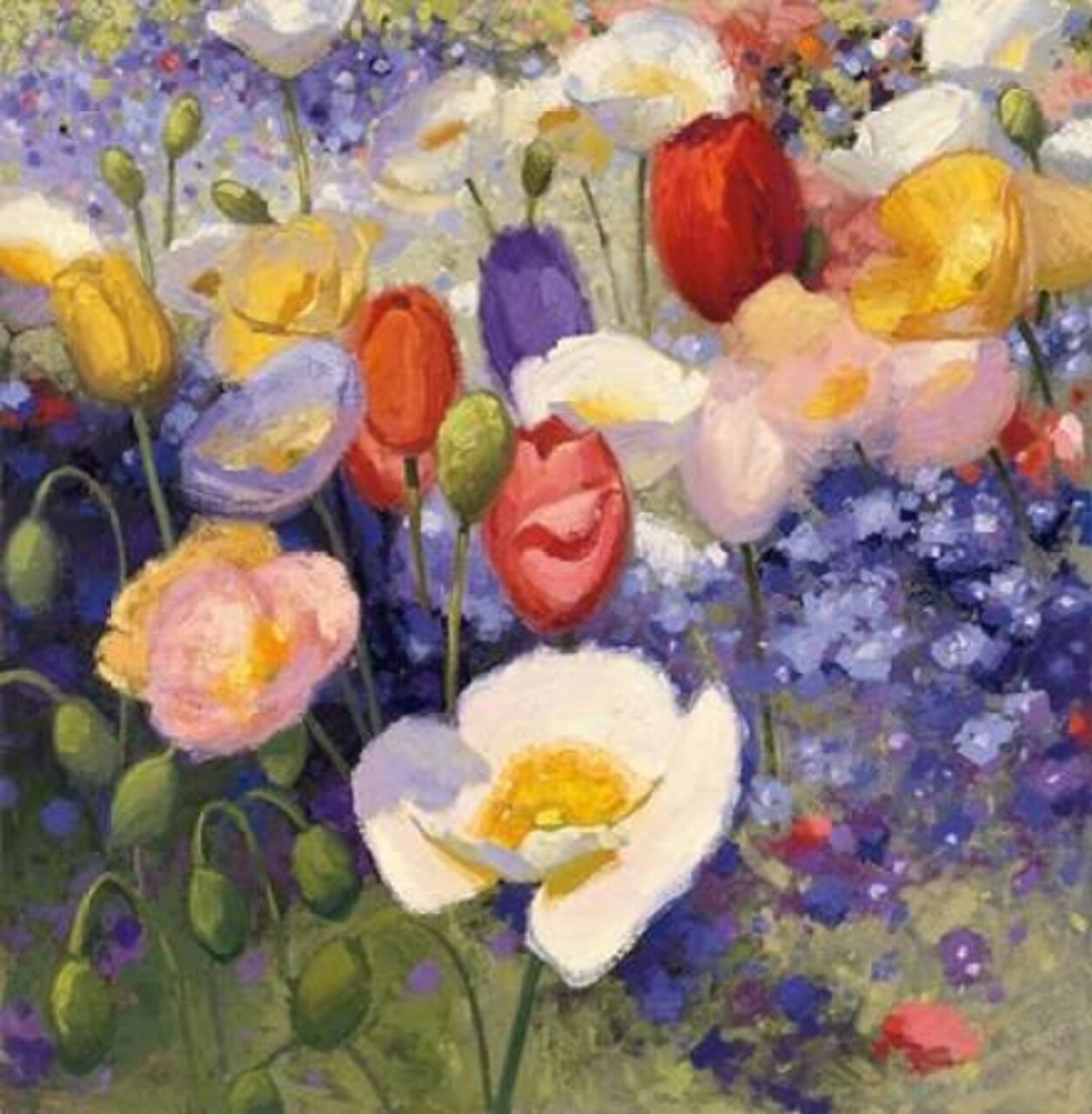 Tulips and Poppy Party Poster Print by Shirley Novak - Item # VARPDX22481